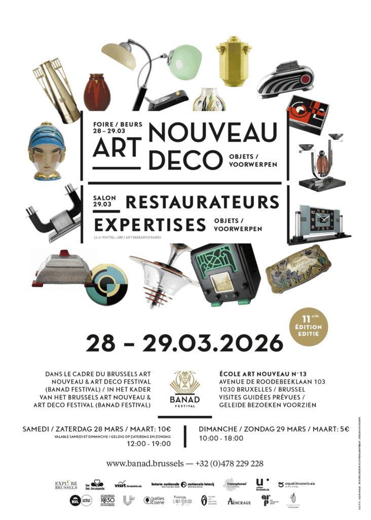 Vases et objets de décoration vintage pour l'Art Déco à l'ANTÉ Festival Bruxelles 2026.